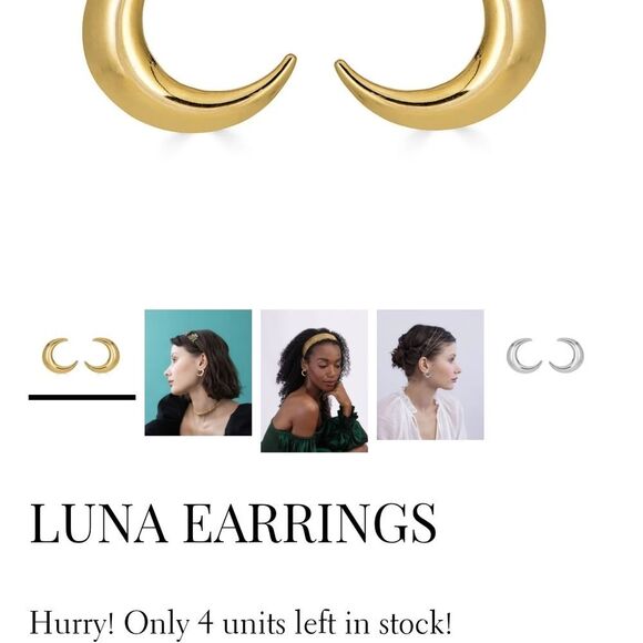 EPONA VALLEY LUNA EARRINGS GOLD - Picture 2 of 6